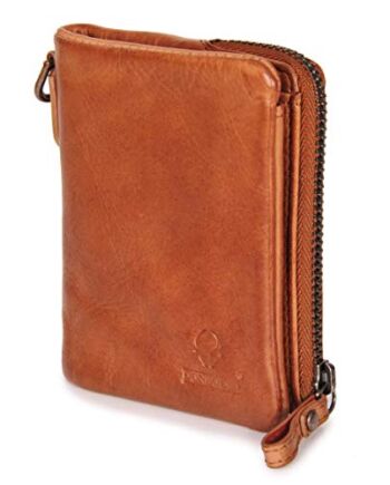 Damska portmonetka Slim Wallet Rio od Donbolso® I Portfel Mini Ladies ze skóry I 4 przegródki na karty i ochrona RFID BZW. Blocker I wiele kolorów, w tym czarny i brązowy I mały, piękny portfel damski