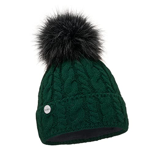 Damska zimowa czapka, ciepła czapka z dzianiny, czapka zimowa z pompon