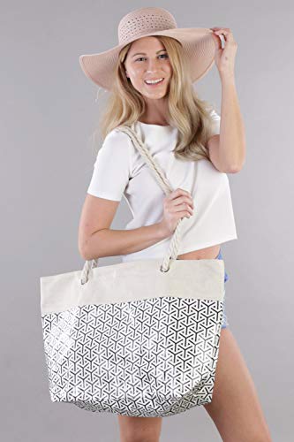 styleBREAKER Damska duża torba plażowa XXL z metalicznym wzorem niesko - obrazek 2