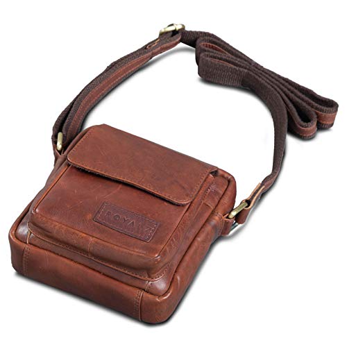 ROYALZ "Austin" nowoczesna torba na ramię z prawdziwej skóry, mała męs - obrazek 5