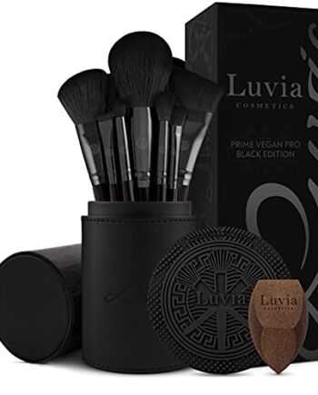Zestaw pędzli do makijażu Luvia, Prime Vegan Pro - Black, 12 pędzli do