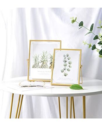 Namvo Suszony kwiat wytłaczana szklana ramka na zdjęcia, mosiężne szkło grafika certyfikat zdjęcie ramka geometryczna ozdoba roślina okazy klips prasowany kwiat