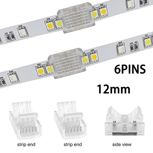 Taśma świetlna LED do taśm zestaw przedłużający, złącze w kształcie litery L, regulowane złącze narożne do 6-pinowego 12 mm RGB + CCT 5050 taśma świetlna LED - obrazek 7