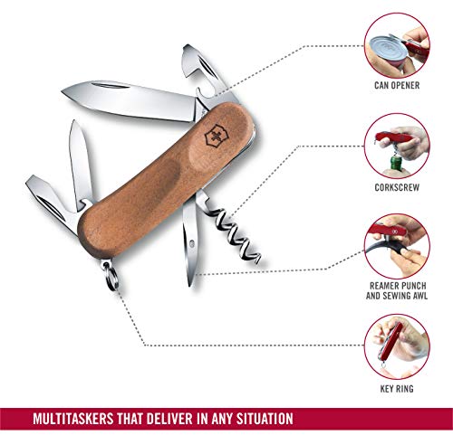 Victorinox Holz Taschenmesser Evolution Wood 10 (11 Funktionen, Nussba - obrazek 3