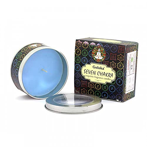GIFTBRIT Goloka 70 ml świeczka podróżna z siedmioma czakrami, do medytacji, jogi, relaksu, uzdrawiania i pozytywności - obrazek 5