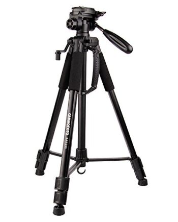 CAMBOFOTO Traveller aluminiowy statyw trójnożny 160 cm mały statyw z głowicą Pan do aparatu DSLR Canon Nikon Sony
