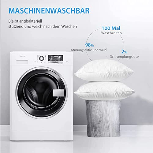 Poduszka pod głowę, zestaw 2 poduszek 80 x 80 cm, luksusowa poduszka hotelowa, poduszka pod głowę, komfortowa 100 mikrofibra, nadaje się do prania, poduszka pod głowę, dla alergików, do spania na boku - obrazek 3