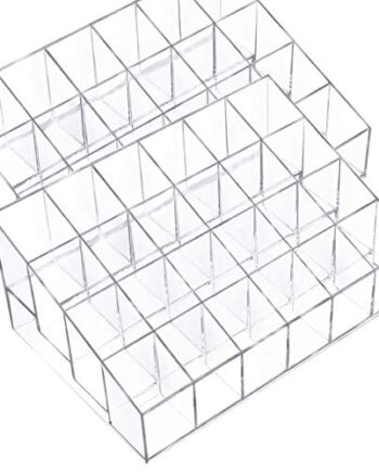 Osuter 2PCS Stojak na Szminki Organizer na Szminki Przezroczysty Ekspozycyjny Uchwyt na Kosmetyki (24 przegródki)
