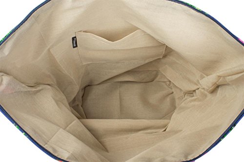 styleBREAKER Torba plażowa z kolorowym nadrukiem kwiatów hibiskusa, ły - obrazek 2