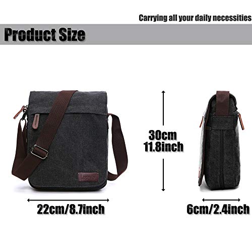 LOSMILE Płócienne torby na ramię, męska torba listonoszki, Torby na la - obrazek 6