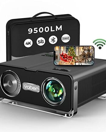 Beamer, YABER 8500 Lumen WiFi Bluetooth Beamer 1080P Full HD Beamer, z 4-punktową korekcją trapezu, wyświetlacz 4K 300 '' Przenośny Beamer LCD LED Video Home Cinema Beamer dla iOS / Android / Projektor Firestick