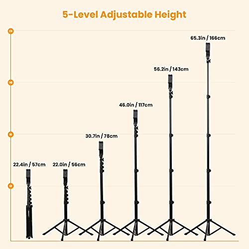 TARION Statyw do telefonu komórkowego, lekki, przenośny, 143 cm, z zaciskiem na telefon komórkowy, pilot zdalnego sterowania (FL019) - obrazek 7