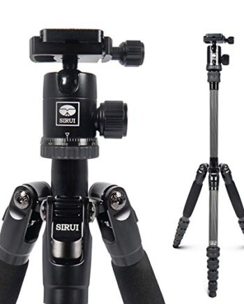 Sirui Compact Traveler 5C statyw 140 cm lekki statyw podróżny z włókna węglowego przenośny statyw z głowicą kulową panoramiczną 360° i Arca szwajcarską szybkozłączką nośność do 4 kg