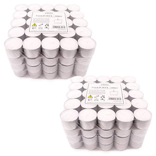 Pajoma Podgrzewacze Niepachnące, Wosk Parafinowy, Biały, 200 Sztuk