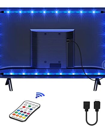 Taśma świetlna LED do telewizora, 2,2 m / 8 m USB do telewizora z 16 kolorami i 4 trybami, taśma SMD 5050 RGB z 24-przyciskowym pilotem zdalnego sterowania do monitora HDTV / PC 100-60 cali [2 x 0,5 m, 2 x 0,6 m]