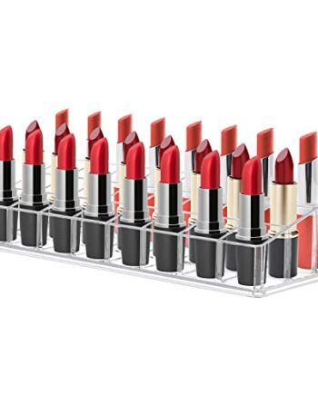 Comius Sharp Organizer na szminki, 24 miejsca do przechowywania szminek, akrylowy, przezroczysty stojak na szminki, organizer na kosmetyki