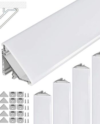 Profil narożny LED V24, zestaw 5 m (5 x 1 m), profil aluminiowy LED, 45 stopni, narożny, aluminium, do taśm LED, listwa świetlna