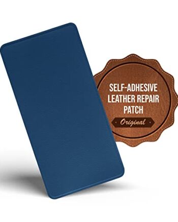 MastaPlasta Natychmiastowe samoprzylepne naszywki naprawcze ze skóry premium. NIEBIESKI 20 cm x 10 cm. Pierwsza pomoc na sofy, fotele samochodowe, torebki, kurtki