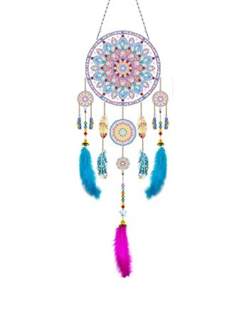 EXQULEG Łapacz snów 5D Diamond Painting, łapacz snów "zrób to sam", dla dzieci, akrylowy łapacz snów "zrób to sam", do dekoracji mieszkania, rękodzieła (BMW07)