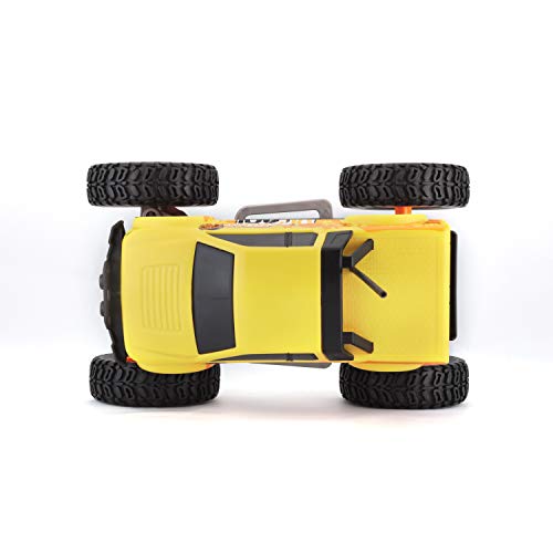 Maisto Tech R/C Off Road Go RTR: zdalnie sterowany samochód w wersji Monstertruck, od 5 lat, z pilotem zdalnego sterowania i bateriami, 21 cm, żółto-pomarańczowy (581762) - obrazek 2