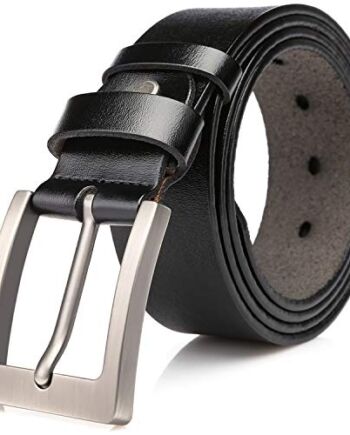DOVAVA Męski Pasek Skórzany,Klamra Odporna na Zarysowania Skóra Bawole Miękki do Dżinsowych Spodni Garniturowych
