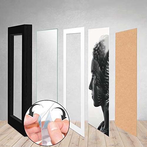 bomoe 30szt Zestaw ramek na zdjęcia Emotion - Ramka na zdjęcia Kolaż na ścianę - Multi Ramka na zdjęcia Drewno i szkło plastikowe - 10x 10x 10,5x15cm / 15x 13x18cm / 5x 20x30cm - Czarna Ramka na zdjęcia - obrazek 6