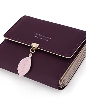 Portfel damski z gładkiej i miękkiej sztucznej skóry, mały i krótki, w