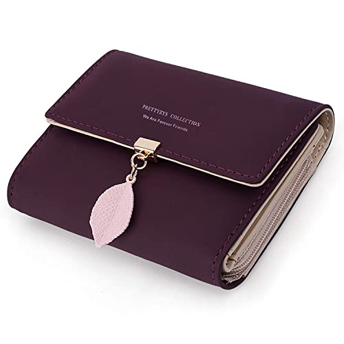 Portfel damski z gładkiej i miękkiej sztucznej skóry, mały i krótki, w