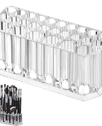 Akrylowy organizer na eyeliner, akrylowy pojemnik na kosmetyki i pędzle do makijażu, 26 miejsc, przezroczysty akrylowy eyeliner / organizer do makijażu