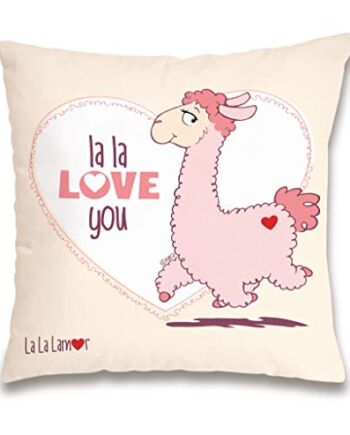 NICI Poduszka bawełniana Lama la Love You, 37 x 37 cm