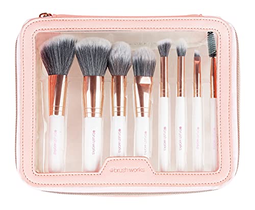 Brushworks Ekskluzywny zestaw pędzli do makijażu, różowy, jeden rozmia - obrazek 3