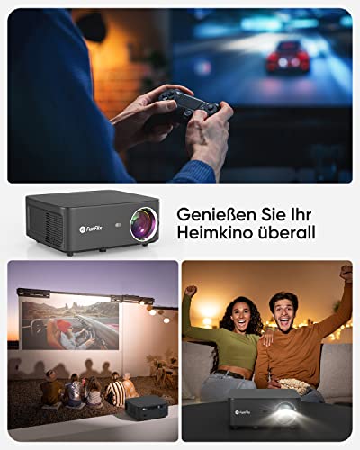 Projektor WiFi, Projektor FunFlix Full HD 5G WiFi Bluetooth, Natywny projektor 1080P Projektor kina domowego 4K, - obrazek 2