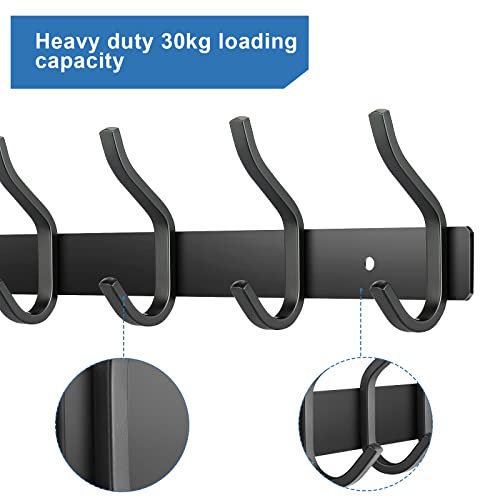 Wieszak garderobiany ze stali nierdzewnej, listwa z haczykami na ubran - obrazek 4