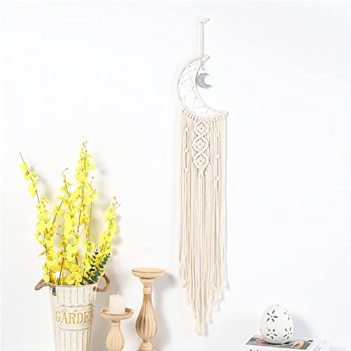 Makrama, łapacz snów dla dzieci, łapacz snów, w stylu boho, do sypialni, na balkon, do salonu, pokoju dziecięcego, dekoracja (beżowo-biały) - obrazek 6