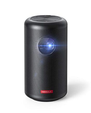 Anker Nebula Capsule Max, mini rzutnik, projektor w rozmiarze Pint, Wi-Fi, 200 ANSI lumenów, 8 W, obraz 100 cali, 4 godziny odtwarzania, idealny do domu, domu