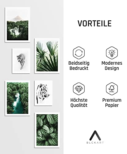 BLCKART Zestaw dwustronnych plakatów klasy premium, motywy natury, dekoracja do salonu, M (4 x A4, 2 x A5), bez ramki, Exotic Dream - obrazek 7