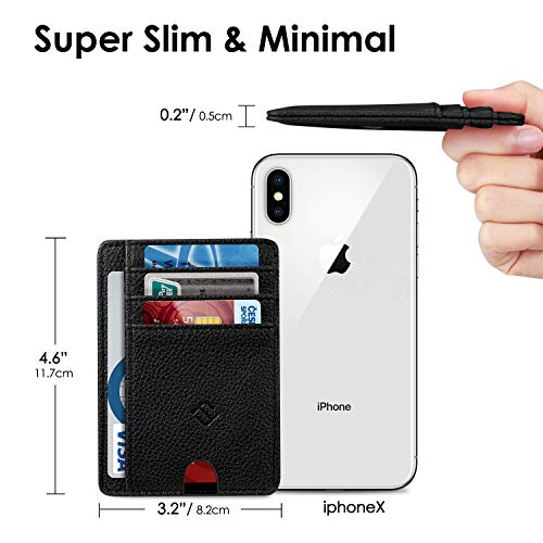 FINTIE Smukły minimalistyczny portfel do przedniej kieszeni, blokowani - obrazek 5