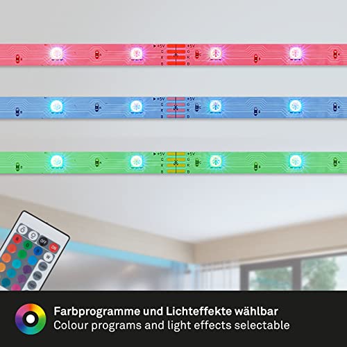 BRILONER - RGB LED Strip 5m, oświetlenie taśmowe LED, zmiana kolorów, łańcuch świetlny, pilot, taśma LED, pasek LED, listwa LED - obrazek 7