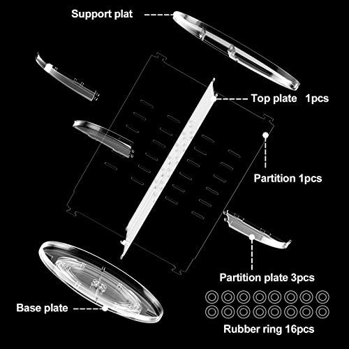 Newaner Organizer na kosmetyki, obracany o 360 stopni, organizer na szminki, pudełko do przechowywania kosmetyków, do łazienki, sypialni, przezroczysta komoda z tworzywa sztucznego - obrazek 4