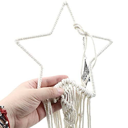 mimzemamz Nice Dream Makramee łapacz snów ręcznie wykonany – duża ozdoba na ścianę w stylu boho, ozdoba na baby shower Car wesele, dekoracja domu, prezent, do sypialni, salonu, dekoracja (biała) - obrazek 7