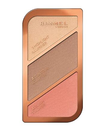 Rimmel rozświetlająca paletka do konturowania twarzy 3w1 nr 002 - Cora