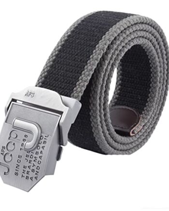 LKMY Męskie paski, męski nylonowy płócienny pasek metalowa klamra takt