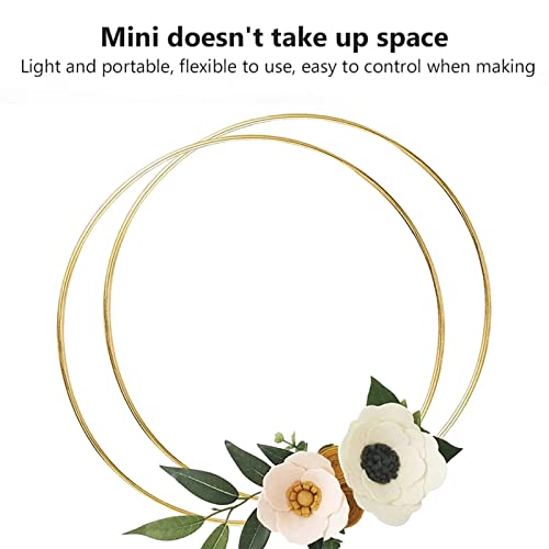 6 sztuk, 3 rozmiary, metalowe pierścienie do majsterkowania, złoty wianek z kwiatami, pierścienie, do makramy, na opony, na wesele, jako dekoracja na ścianę, łapacz snów i makramę, dekoracja ścienna, rzemiosło (20/25/30 cm) - obrazek 6