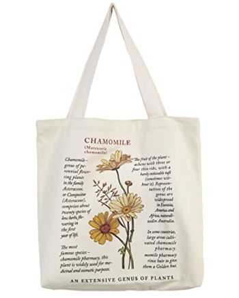 BROADREAM Torba na Zakupy z Nadrukiem Vintage, Płócienna Torba na Rami