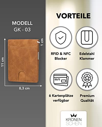 Kronenschein® - Portfel męski z klipsem na pieniądze - portfel RFID - - obrazek 6
