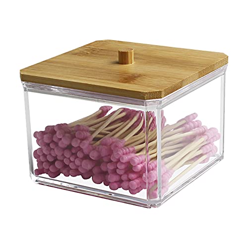 Greyoe uchwyt na płatki bawełniane, akrylowy uchwyt na patyczki z pokrywką, do wacika, wykałaczki gąbki do makijażu - obrazek 6