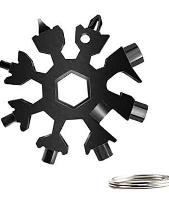 18-w-1 Snowflake Multitool Prezenty dla rzemieślnika Narzędzie płatka śniegu Camping Gadżety Prezent na dzień ojca Małe prezenty dla mężczyzn dla mężczyzn Prezent urodzinowy (Czarny)