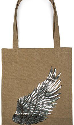 styleBREAKER torba na zakupy z cekinowymi skrzydłami, torba na ramię,