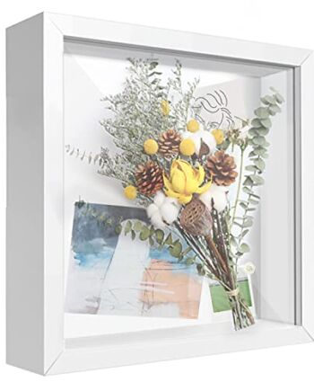 Głęboka ramka 3D 20 x 20 cm Ramka na zdjęcia 3D Drewniane pudełko kwad