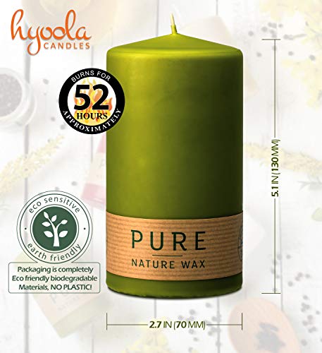 Hyoola Pure Naturalne Świece Dekoracyjne - Świeca Walec z 100% Natural - obrazek 7